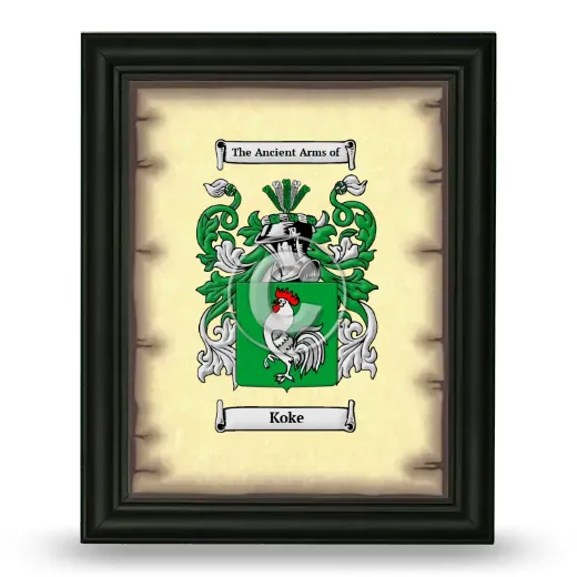 Koke Coat of Arms Framed - Black