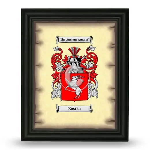 Kostka Coat of Arms Framed - Black