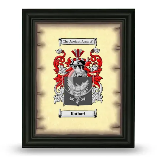 Kothari Coat of Arms Framed - Black