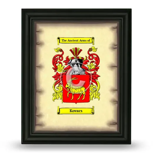 Kovacs Coat of Arms Framed - Black