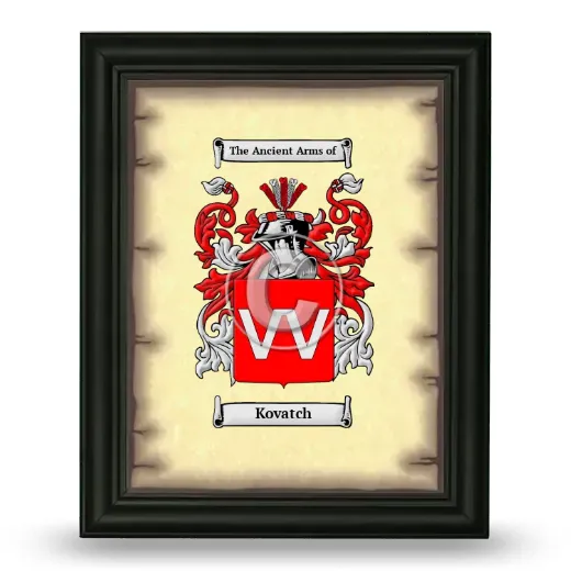 Kovatch Coat of Arms Framed - Black