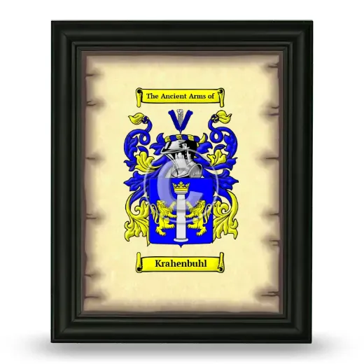 Krahenbuhl Coat of Arms Framed - Black