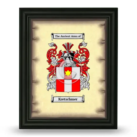 Kretschmer Coat of Arms Framed - Black