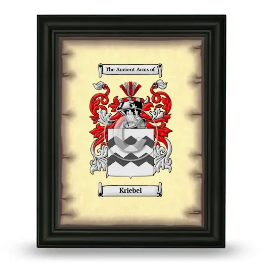 Kriebel Coat of Arms Framed - Black