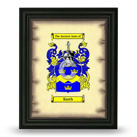 Kurth Coat of Arms Framed - Black