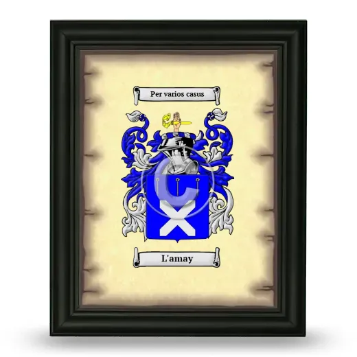 L'amay Coat of Arms Framed - Black