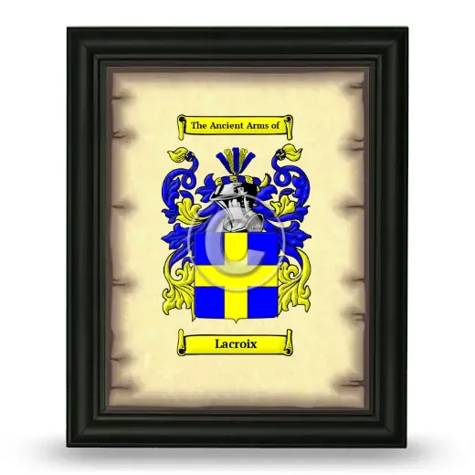 Lacroix Coat of Arms Framed - Black