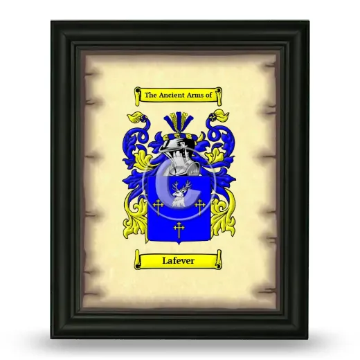 Lafever Coat of Arms Framed - Black