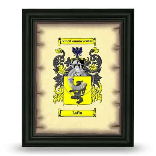 Lafin Coat of Arms Framed - Black