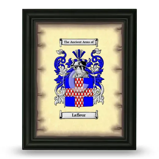 Lafleur Coat of Arms Framed - Black