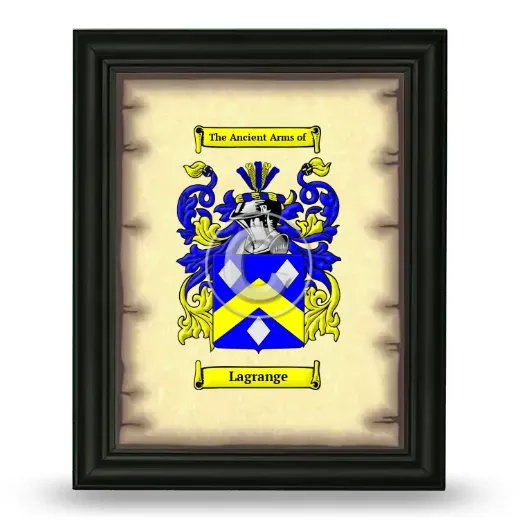 Lagrange Coat of Arms Framed - Black