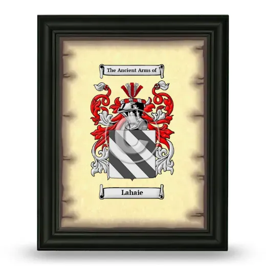 Lahaie Coat of Arms Framed - Black