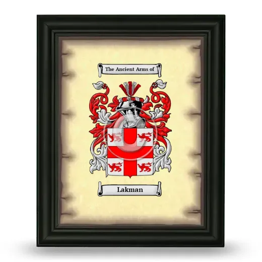 Lakman Coat of Arms Framed - Black