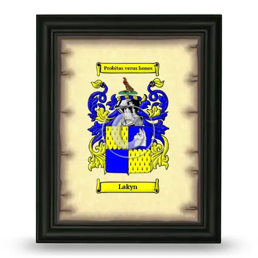 Lakyn Coat of Arms Framed - Black