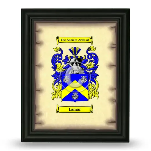 Lamar Coat of Arms Framed - Black