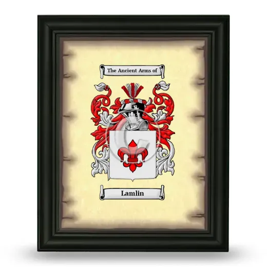 Lamlin Coat of Arms Framed - Black