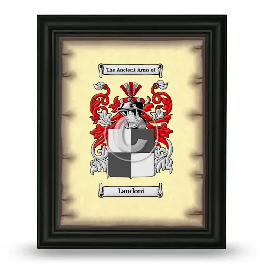 Landoni Coat of Arms Framed - Black