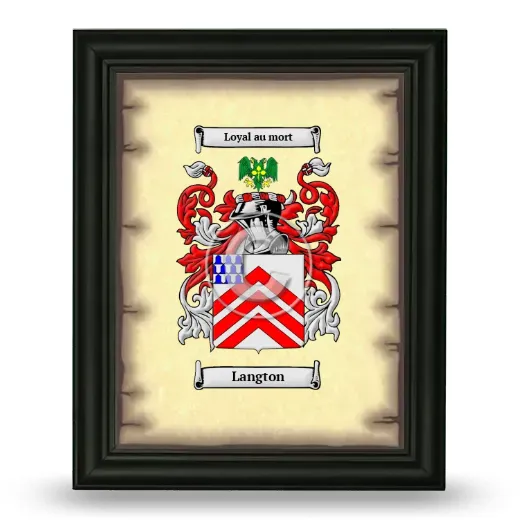 Langton Coat of Arms Framed - Black