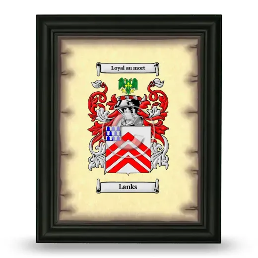 Lanks Coat of Arms Framed - Black