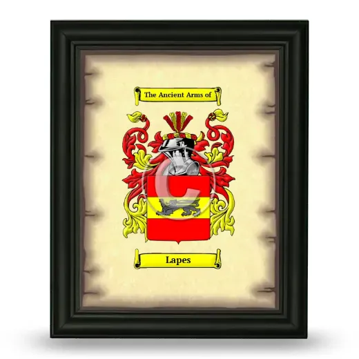 Lapes Coat of Arms Framed - Black