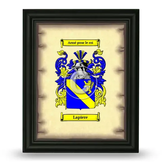 Lapiere Coat of Arms Framed - Black