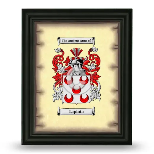 Lapinta Coat of Arms Framed - Black