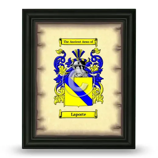 Laporte Coat of Arms Framed - Black