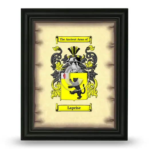 Laprise Coat of Arms Framed - Black