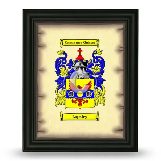 Lapsley Coat of Arms Framed - Black