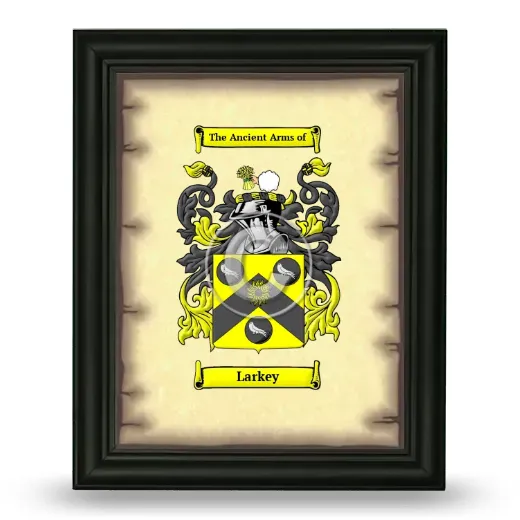 Larkey Coat of Arms Framed - Black