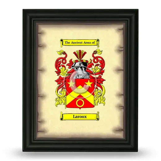Laroux Coat of Arms Framed - Black