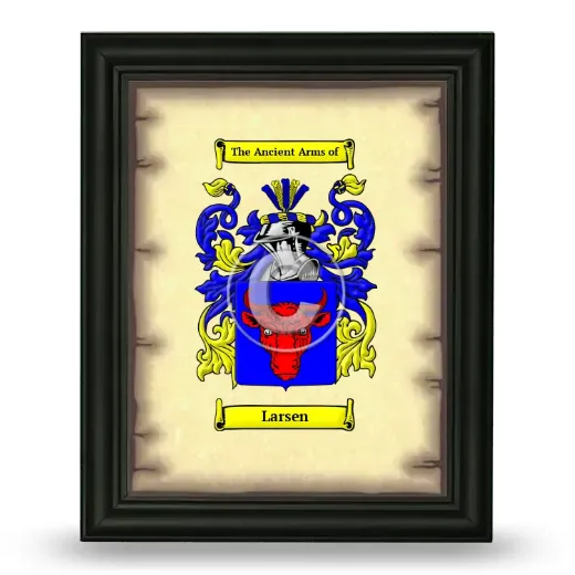 Larsen Coat of Arms Framed - Black