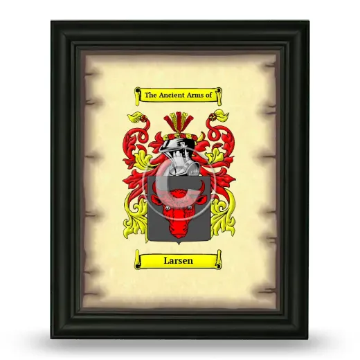 Larsen Coat of Arms Framed - Black
