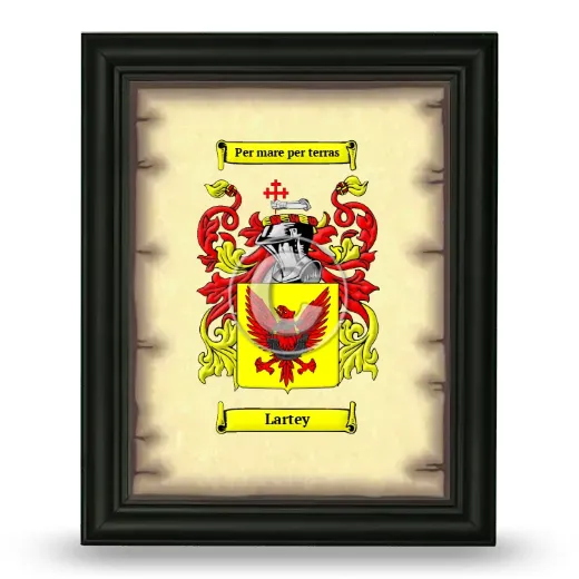 Lartey Coat of Arms Framed - Black