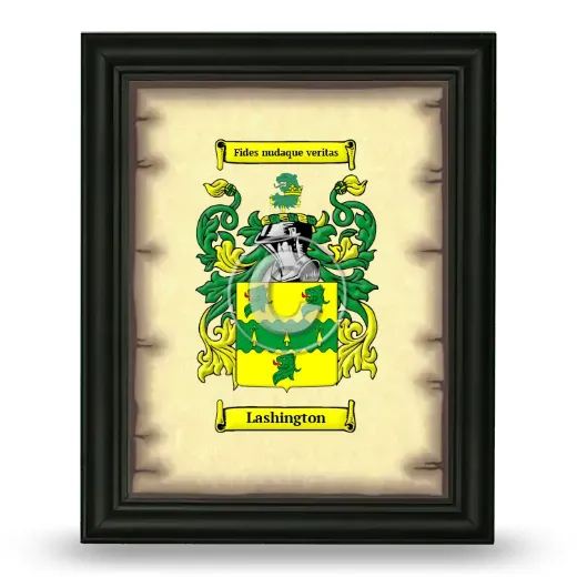 Lashington Coat of Arms Framed - Black