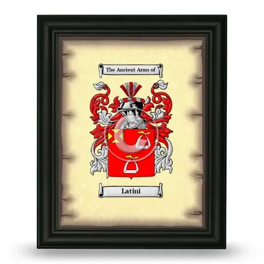 Latini Coat of Arms Framed - Black