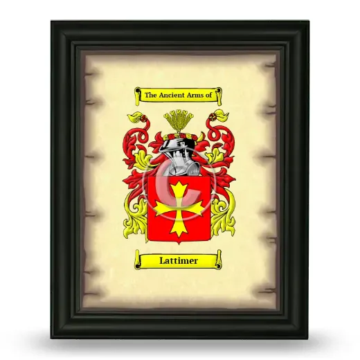 Lattimer Coat of Arms Framed - Black