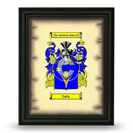 Latu Coat of Arms Framed - Black