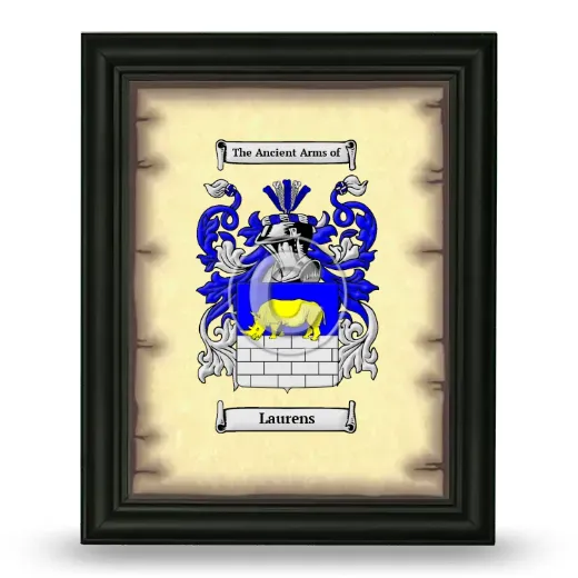 Laurens Coat of Arms Framed - Black