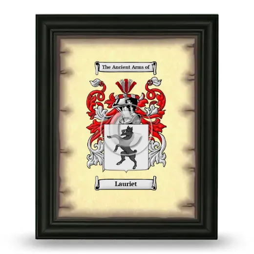Lauriet Coat of Arms Framed - Black