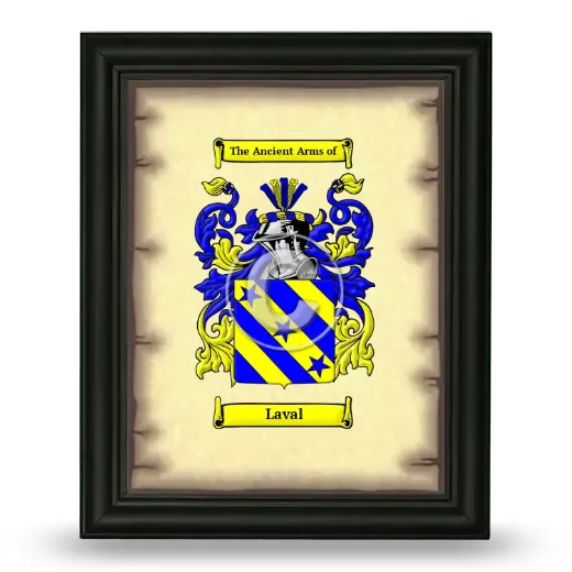 Laval Coat of Arms Framed - Black