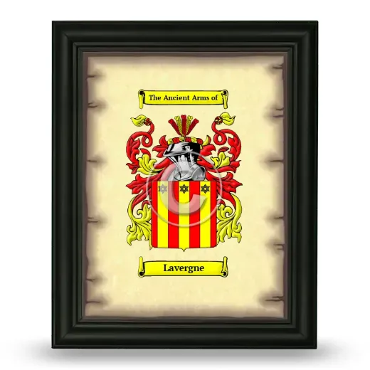 Lavergne Coat of Arms Framed - Black