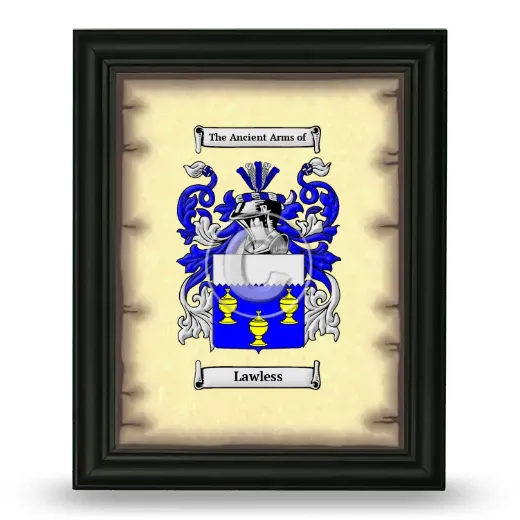 Lawless Coat of Arms Framed - Black