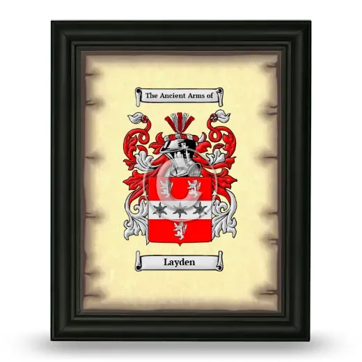 Layden Coat of Arms Framed - Black