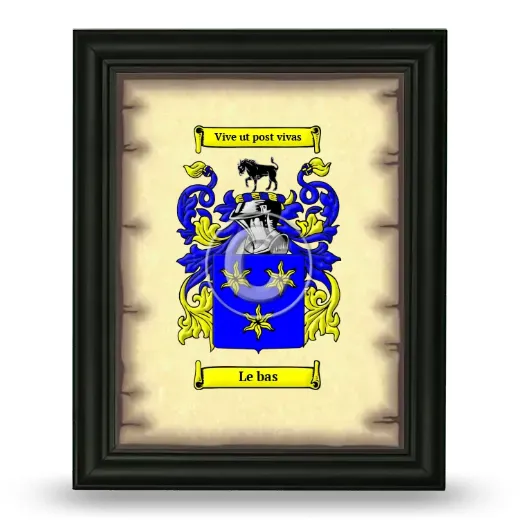 Le bas Coat of Arms Framed - Black