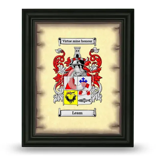 Leam Coat of Arms Framed - Black
