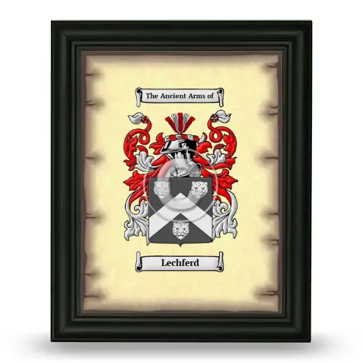 Lechferd Coat of Arms Framed - Black