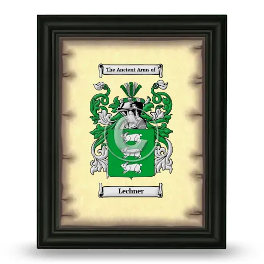 Lechner Coat of Arms Framed - Black