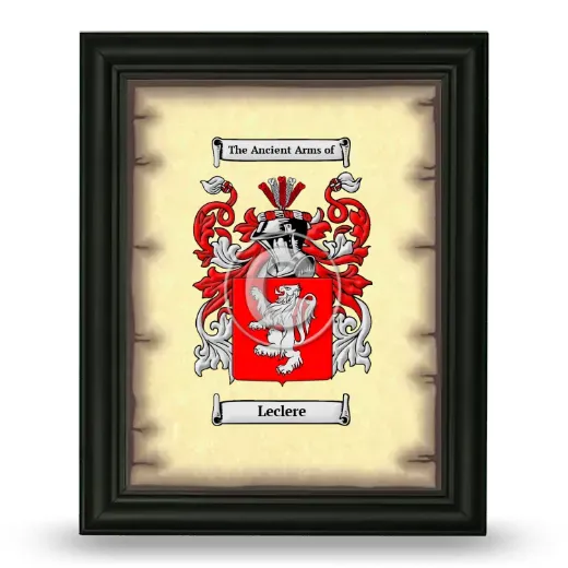 Leclere Coat of Arms Framed - Black