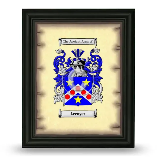 Lecuyer Coat of Arms Framed - Black